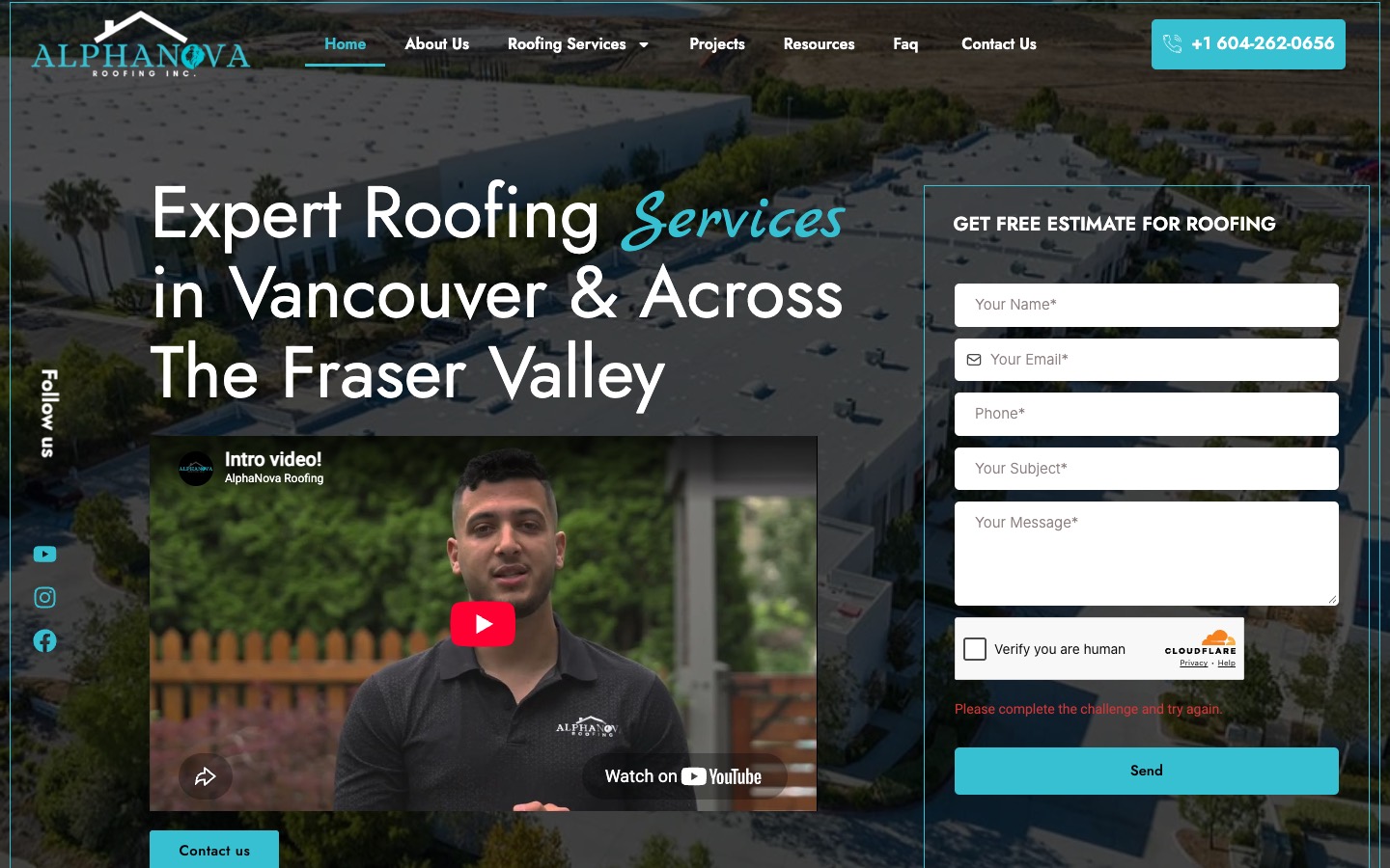 The current homepage